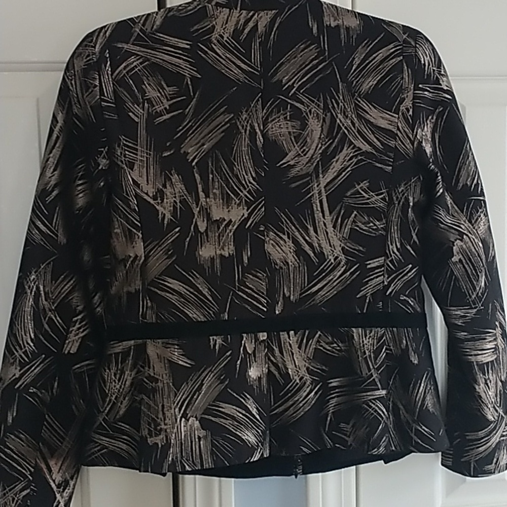 Lafayette 148 New York Belle-Sparke Print Stretch Wool Jacket 4 - Picture 9 of 12